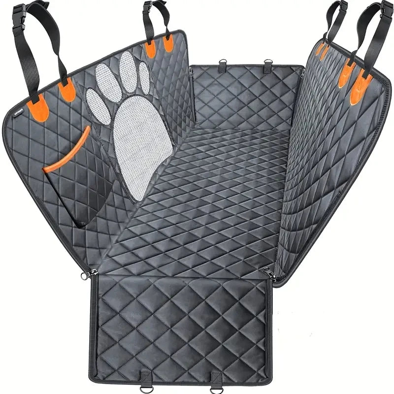 Waterproof Car Seat Cover for Dogs – Rear Seat Hammock with Mesh Window
