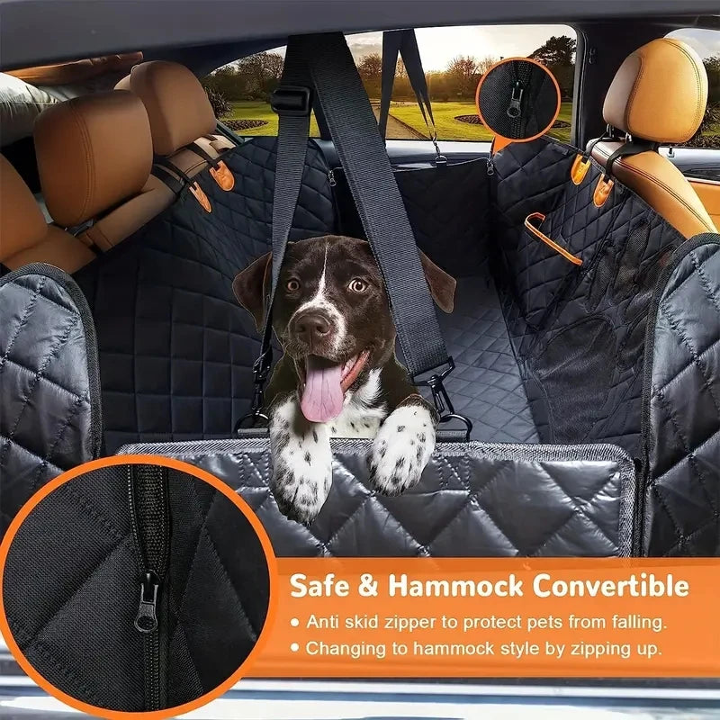 Waterproof Car Seat Cover for Dogs – Rear Seat Hammock with Mesh Window