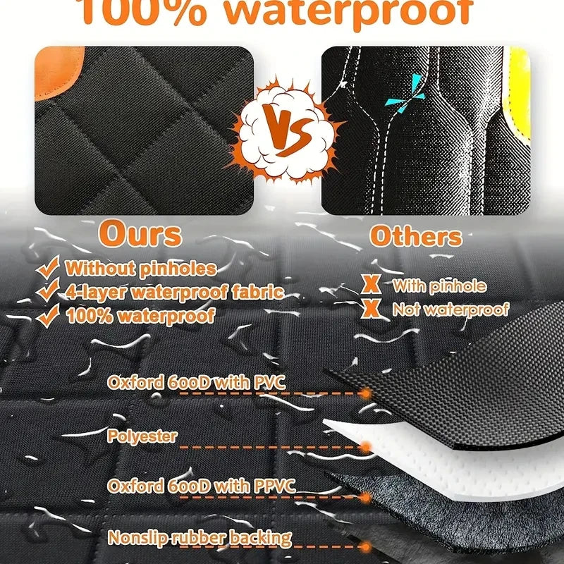 Waterproof Car Seat Cover for Dogs – Rear Seat Hammock with Mesh Window
