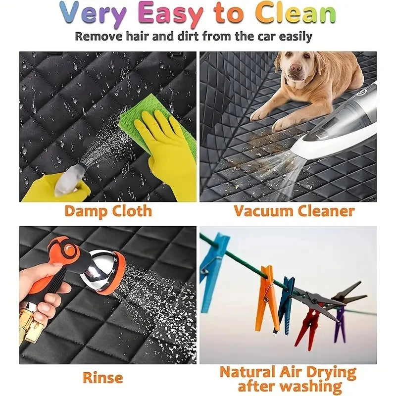 Waterproof Car Seat Cover for Dogs – Rear Seat Hammock with Mesh Window