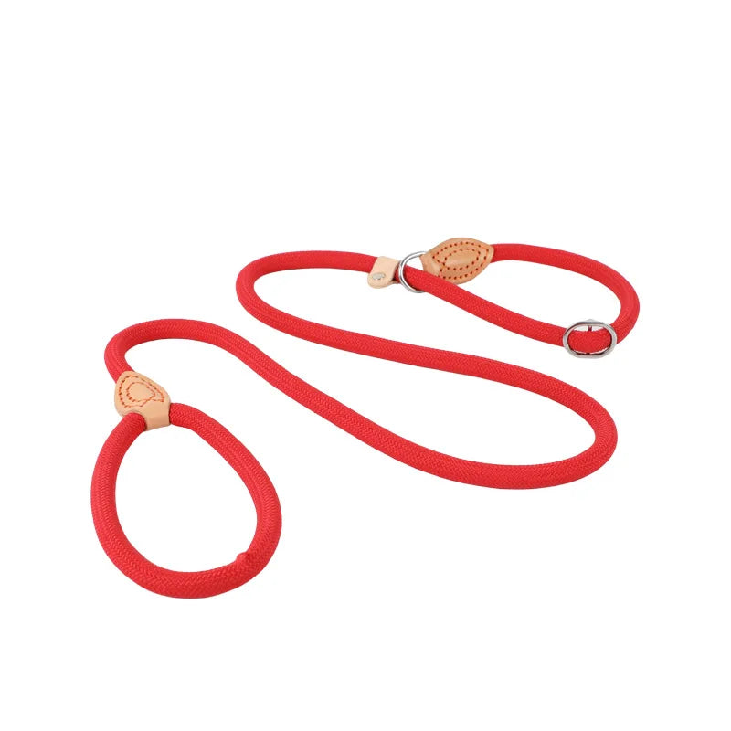 WizePet Heavy Duty Braided Slip Rope Dog Leash | Adjustable Training Lead & Collar for Medium Large Dogs