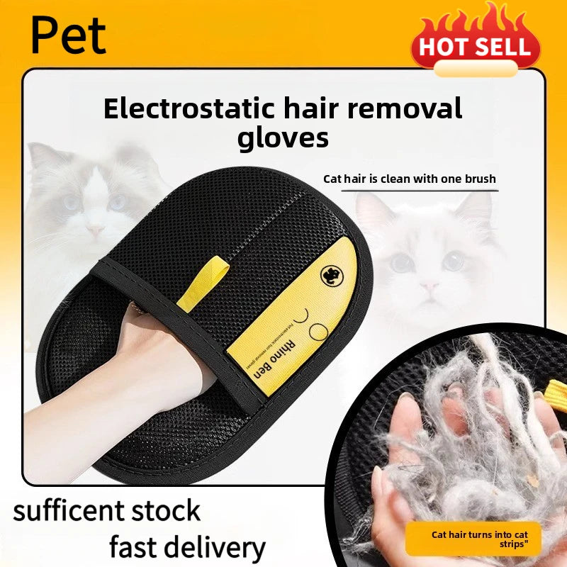 Pet Hair Removal Kit – Lint Roller, Static Brush & Grooming Gloves for Cats & Dogs