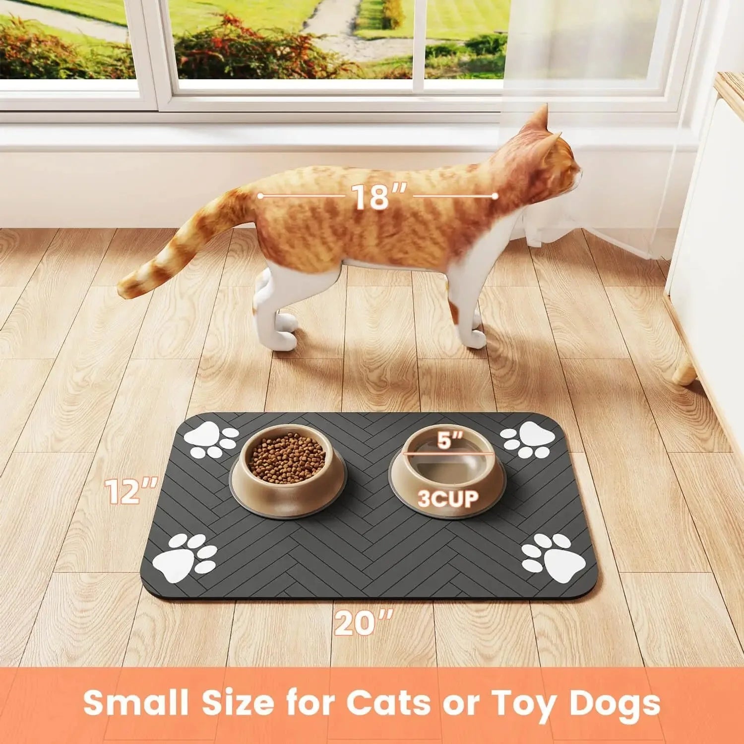Waterproof Pet Feeding Mat – Non-Slip Absorbent Placemat for Dog & Cat Bowls