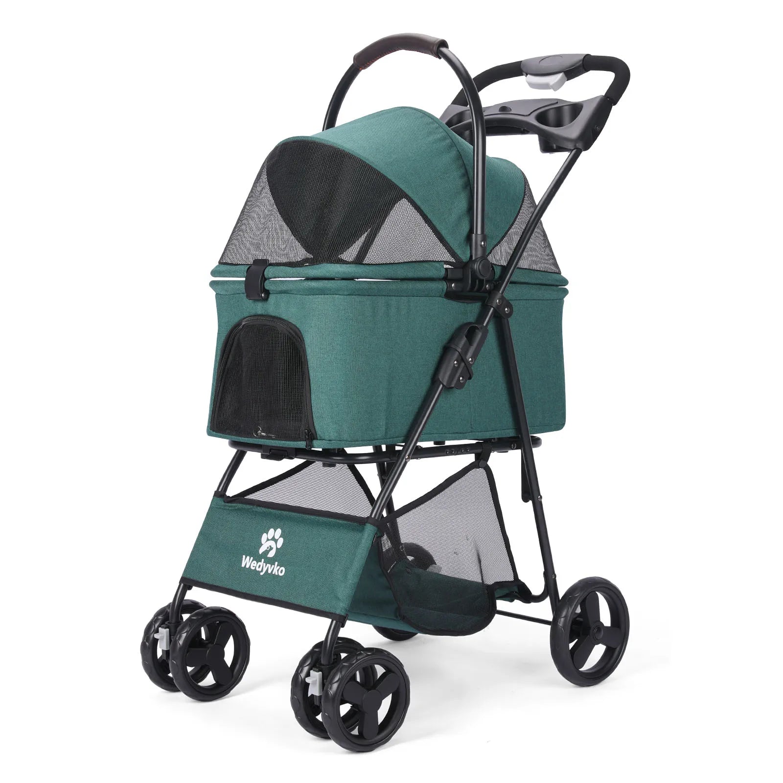 3-in-1 Foldable Pet Stroller with Detachable Carrier – All-Terrain, Waterproof
