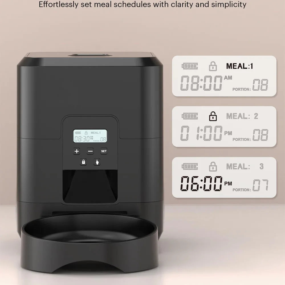 WizePet Automatic Pet Feeder with Timer & LCD Display – Portion Control Pet Food Dispenser for Cats & Small Dogs