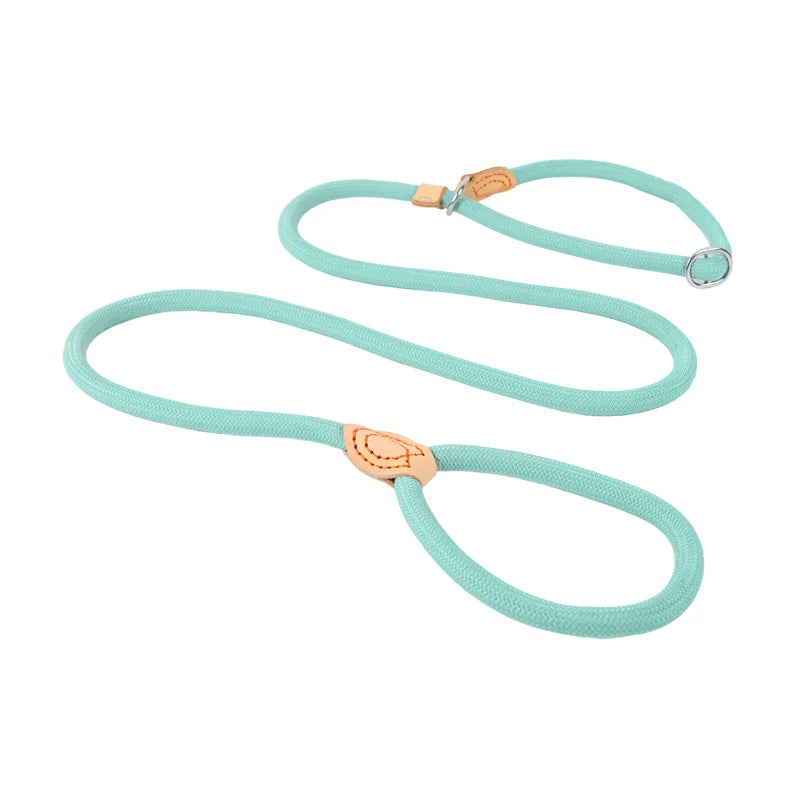 WizePet Heavy Duty Braided Slip Rope Dog Leash | Adjustable Training Lead & Collar for Medium Large Dogs