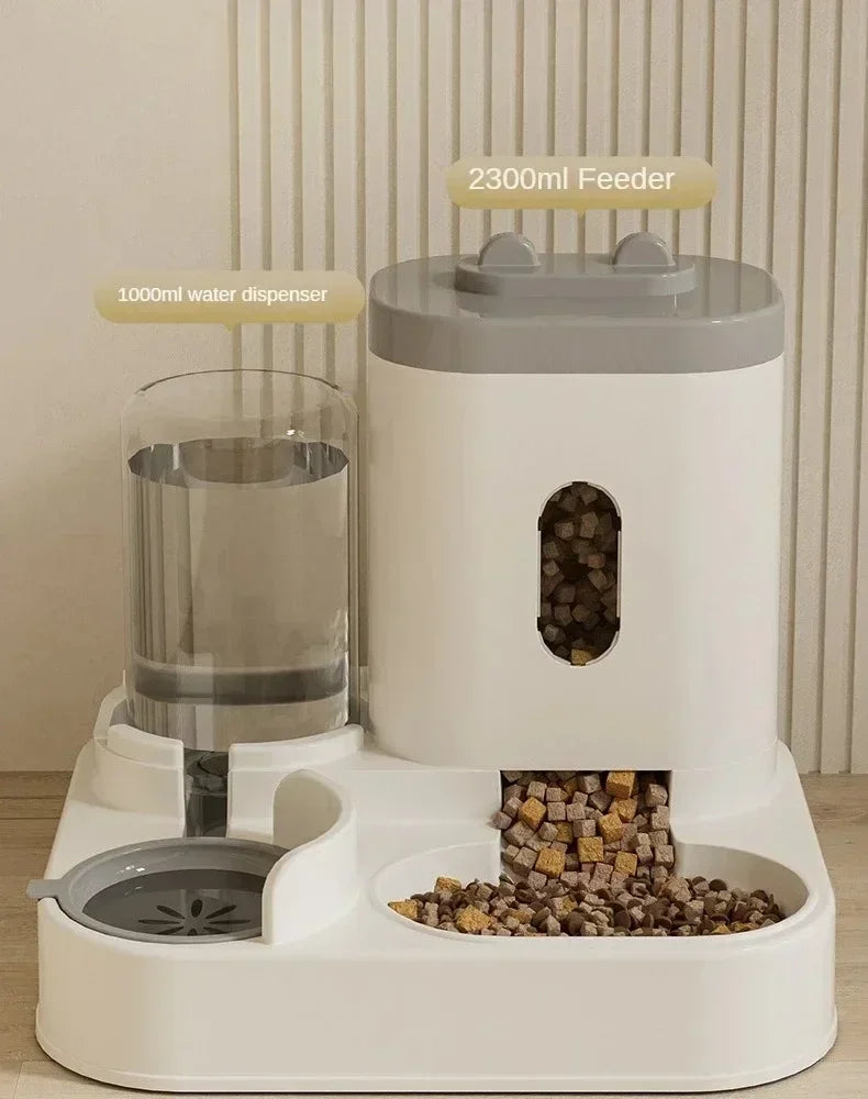 Gravity Auto Feeder & Water Fountain for Cats & Dogs – No Power Needed