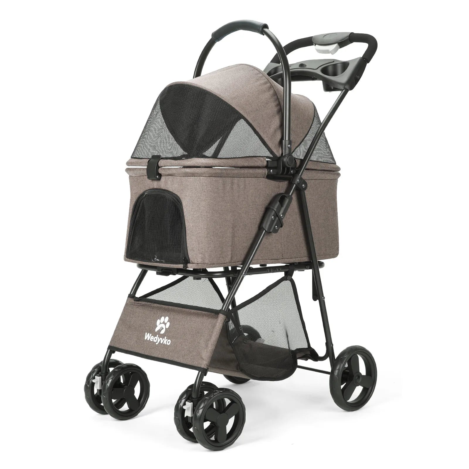 3-in-1 Foldable Pet Stroller with Detachable Carrier – All-Terrain, Waterproof