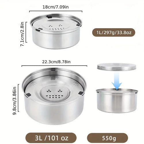 WizePet 1L Stainless Steel No-Spill Dog Water Bowl