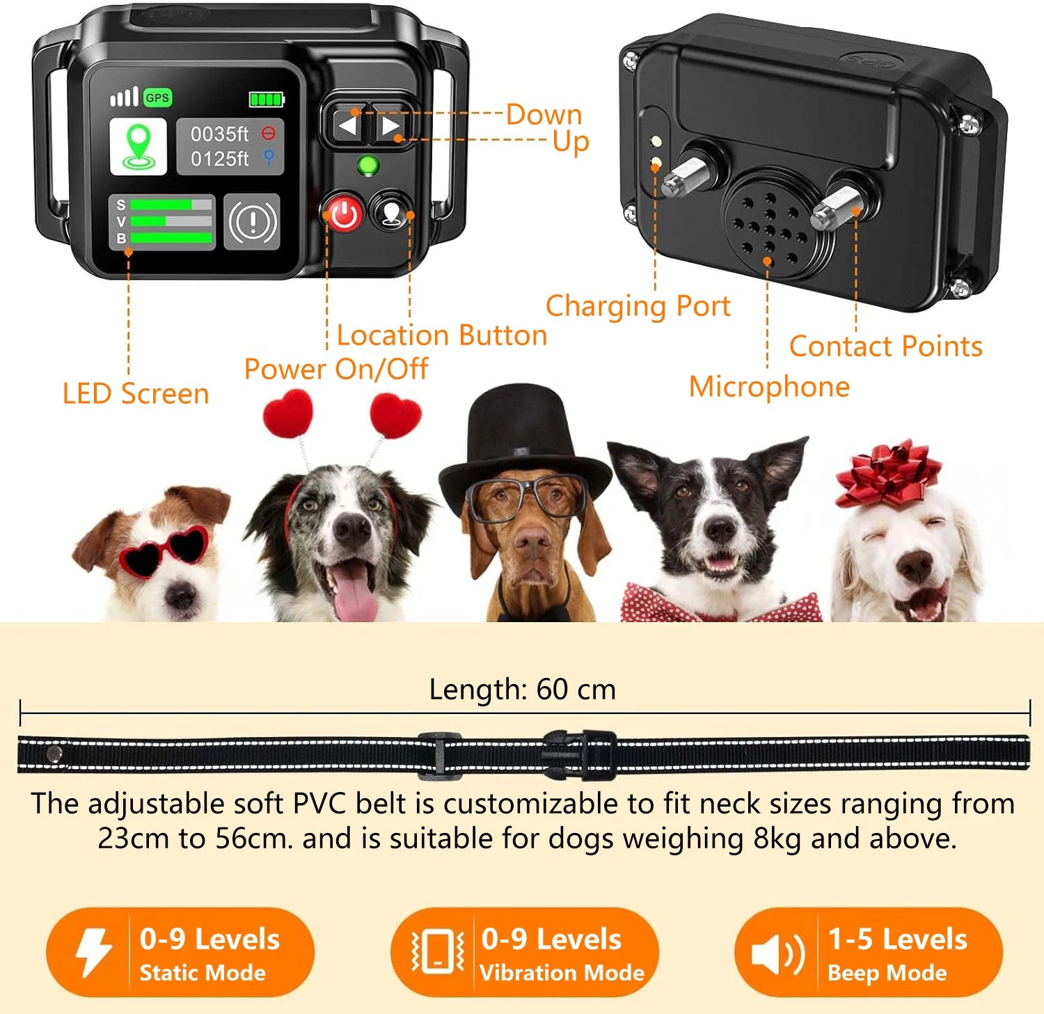 GPS Wireless Dog Fence – Electric Satellite Pet Containment System (15m–2000m)
