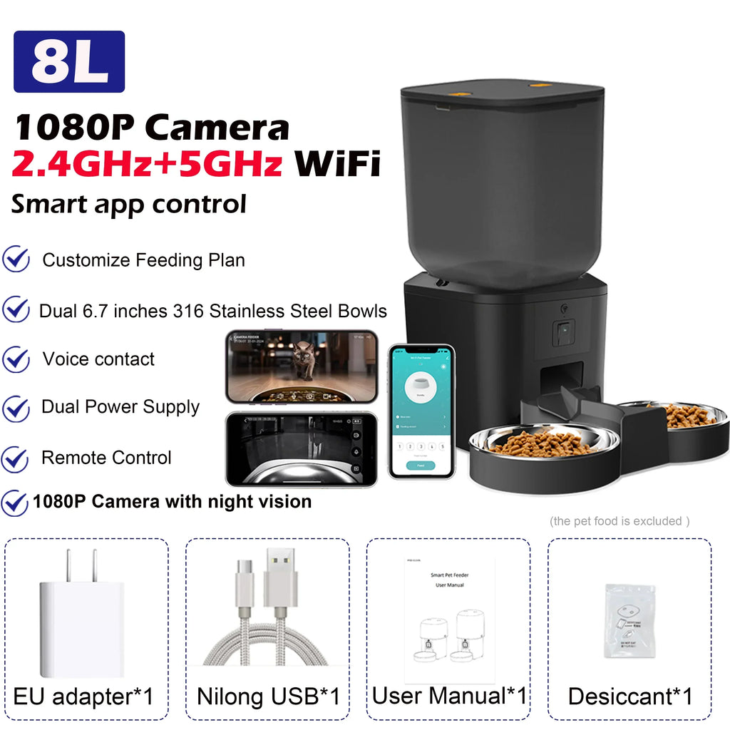 WizePet 8L Smart Automatic Pet Feeder