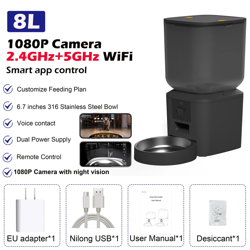WizePet 8L Smart Automatic Pet Feeder