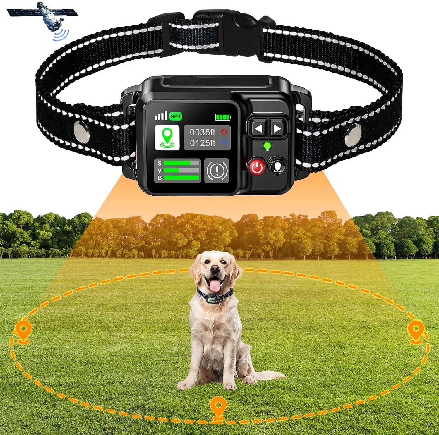 GPS Wireless Dog Fence – Electric Satellite Pet Containment System (15m–2000m)