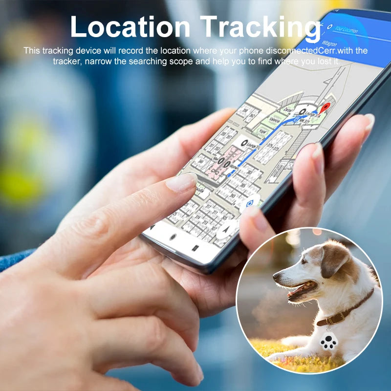 Mini GPS Bluetooth Pet Tracker – Anti-Lost Finder for Dogs, Cats, Keys & Bags