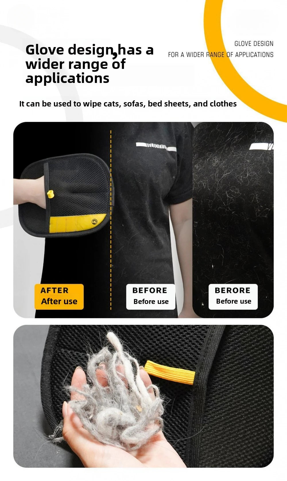 Pet Hair Removal Kit – Lint Roller, Static Brush & Grooming Gloves for Cats & Dogs