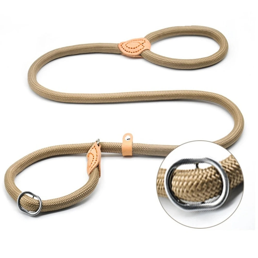 WizePet Heavy Duty Braided Slip Rope Dog Leash | Adjustable Training Lead & Collar for Medium Large Dogs