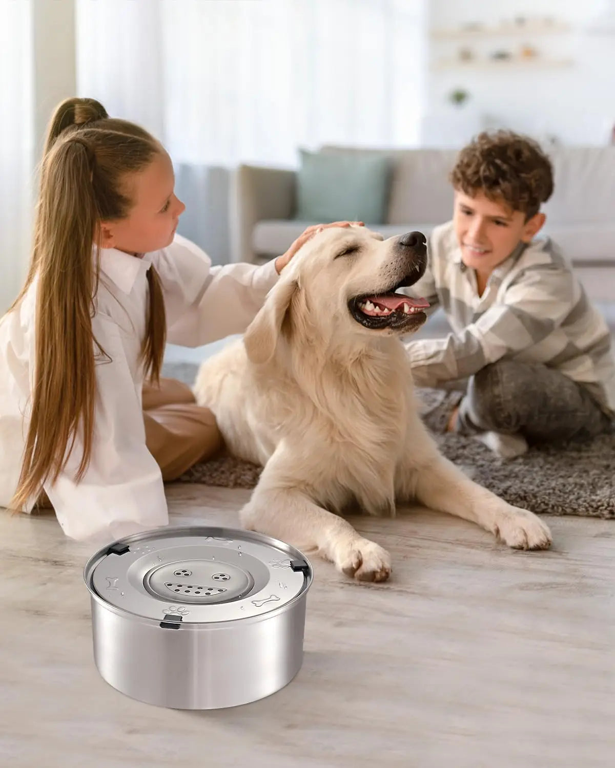 WizePet 1L Stainless Steel No-Spill Dog Water Bowl