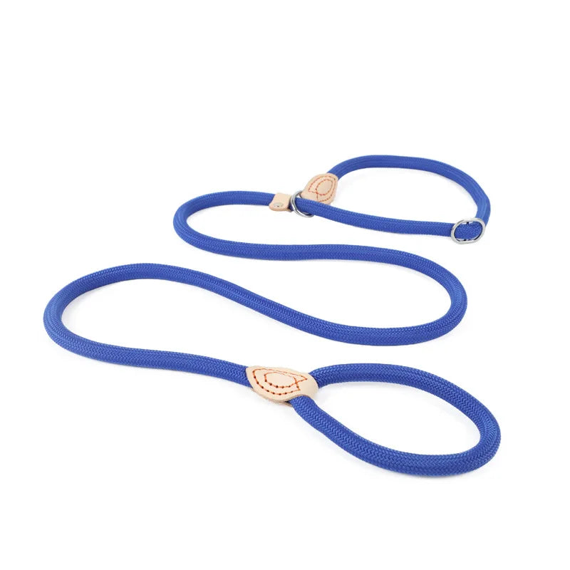 WizePet Heavy Duty Braided Slip Rope Dog Leash | Adjustable Training Lead & Collar for Medium Large Dogs