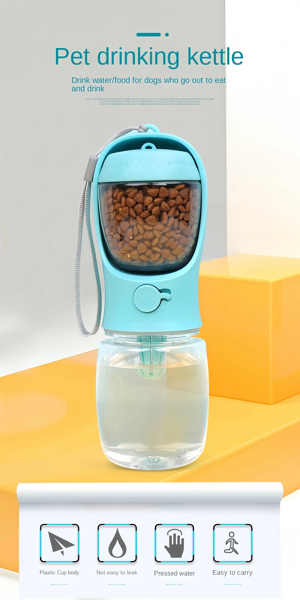 Portable Pet Water Bottle – Travel Water & Food Dispenser for Dogs & Cats