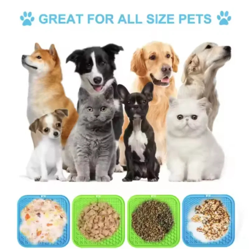Silicone Lick Mat for Dogs & Cats – Slow Feeder & Bath Time Distraction Mat