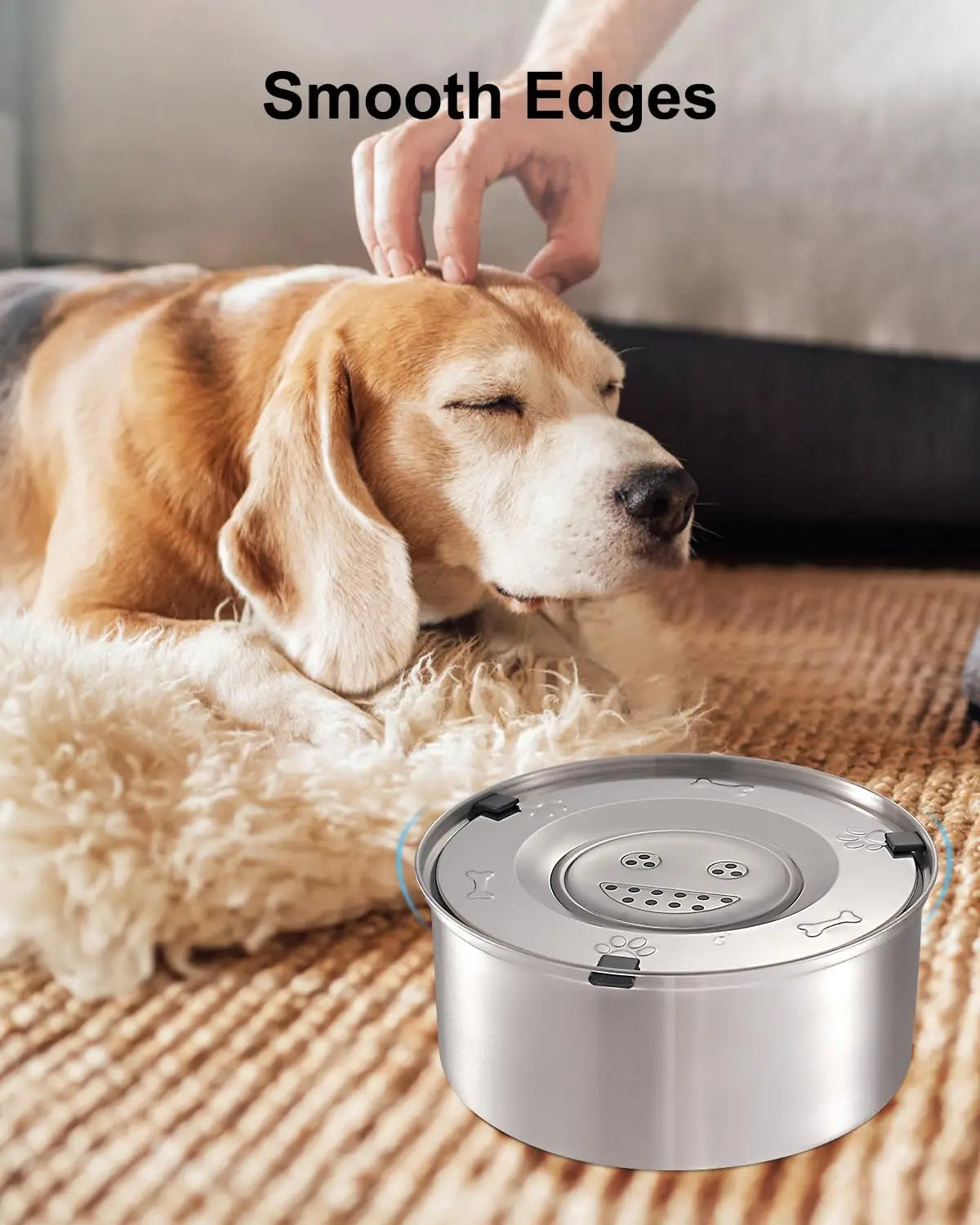 WizePet 1L Stainless Steel No-Spill Dog Water Bowl