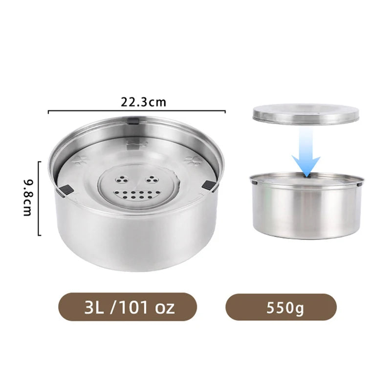WizePet 1L Stainless Steel No-Spill Dog Water Bowl