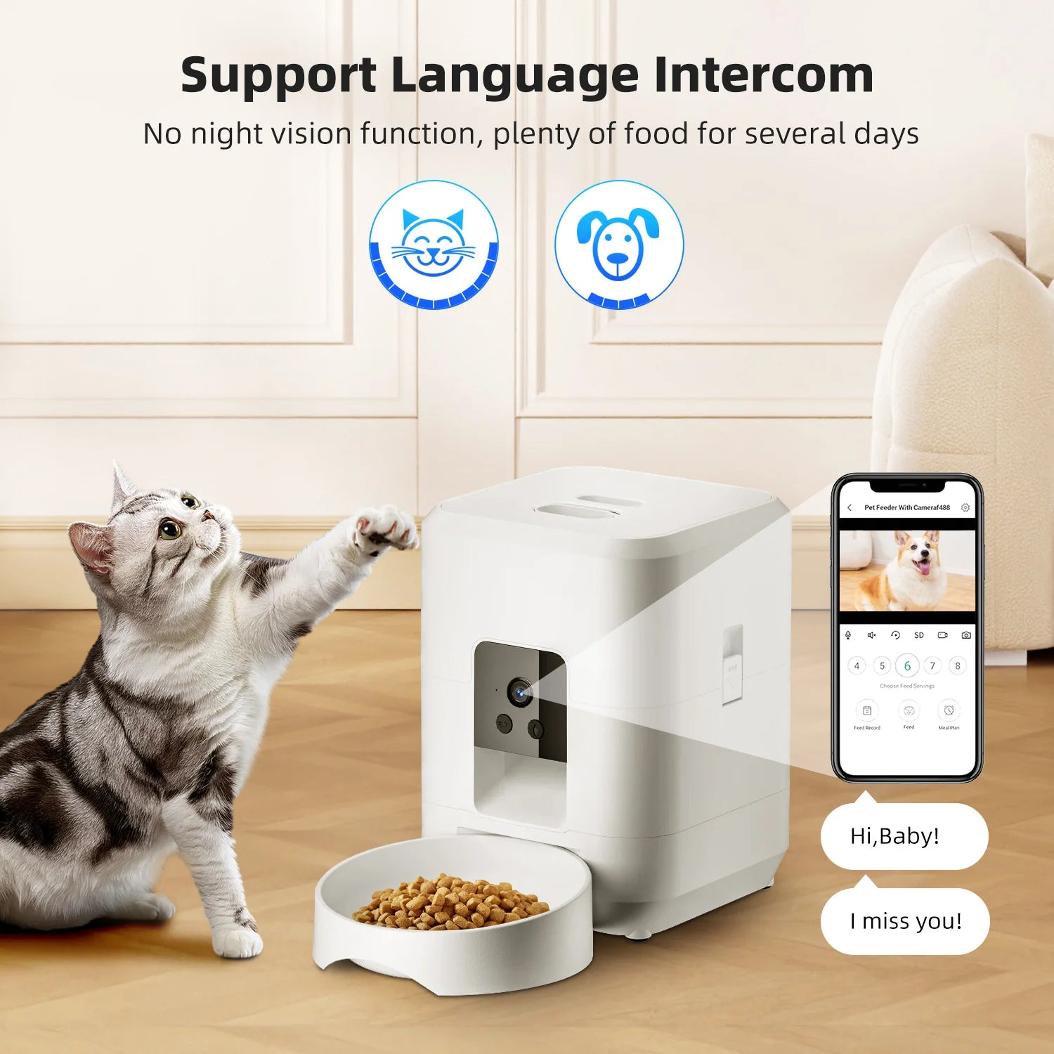 2L WiFi Pet Feeder with HD Camera – Smart Cat & Dog Food Dispenser