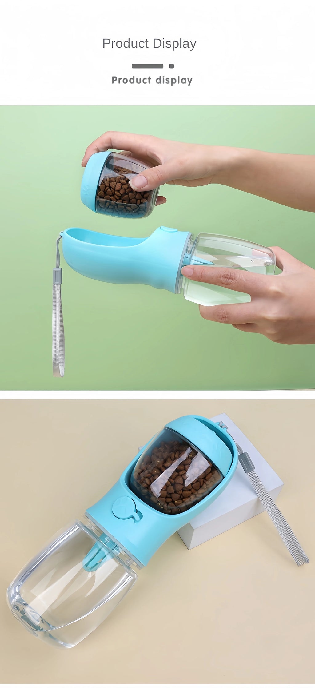 Portable Pet Water Bottle – Travel Water & Food Dispenser for Dogs & Cats