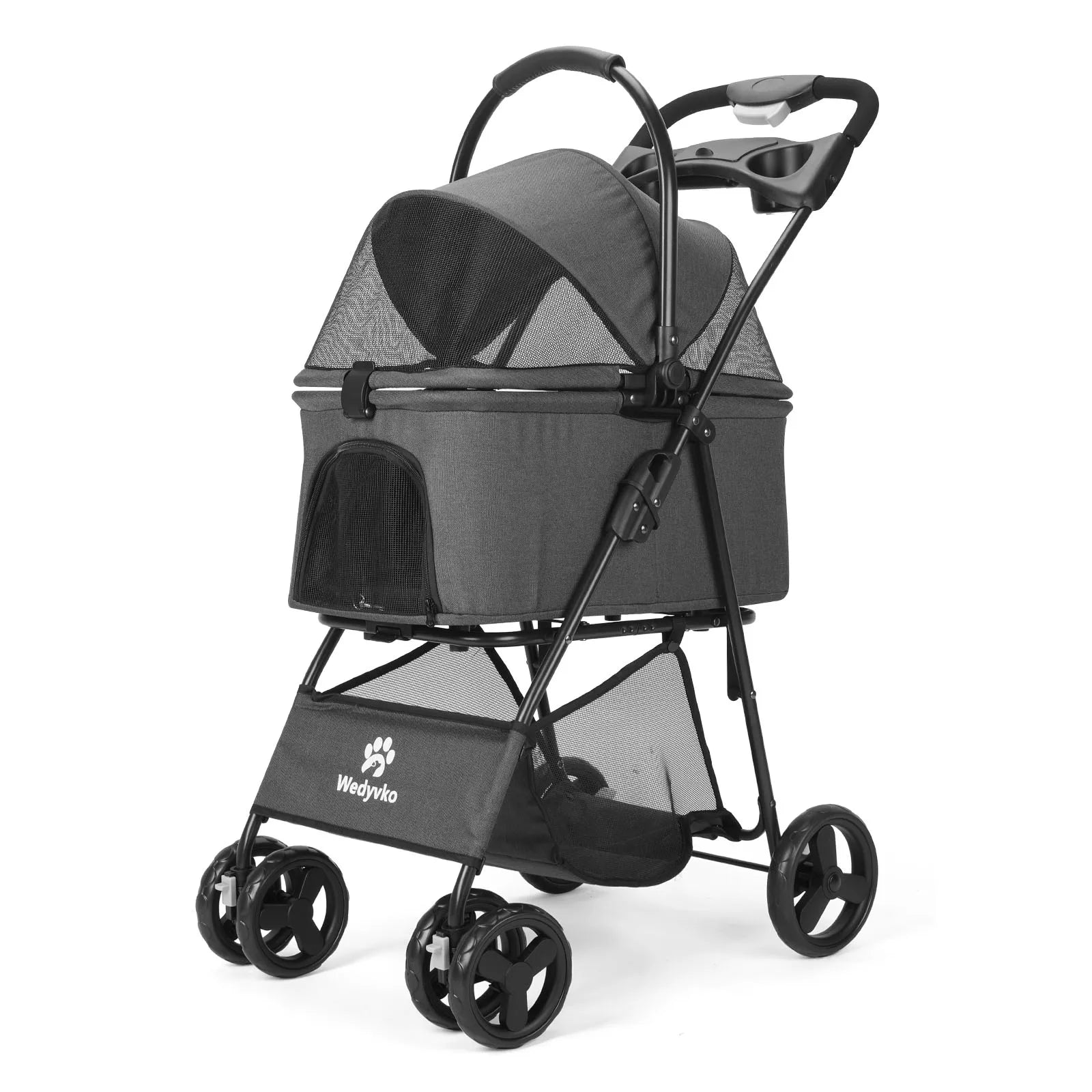 3-in-1 Foldable Pet Stroller with Detachable Carrier – All-Terrain, Waterproof