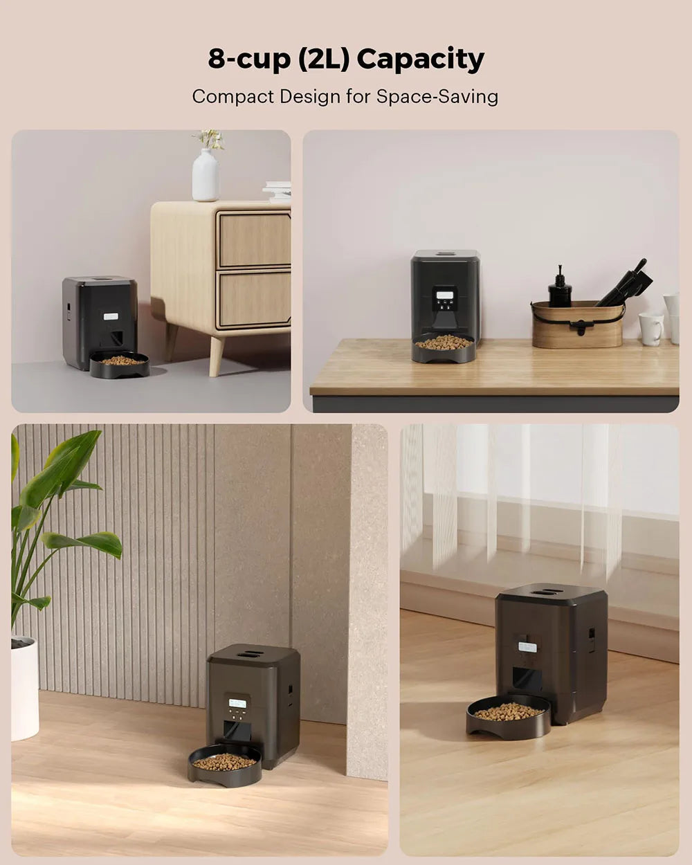 WizePet Automatic Pet Feeder with Timer & LCD Display – Portion Control Pet Food Dispenser for Cats & Small Dogs