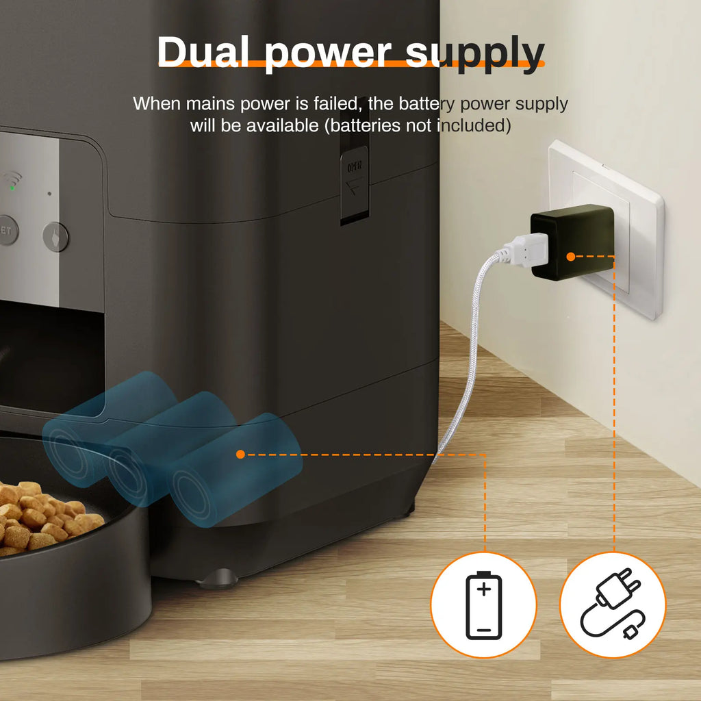 WizePet Automatic Pet Feeder with Timer & LCD Display – Portion Control Pet Food Dispenser for Cats & Small Dogs