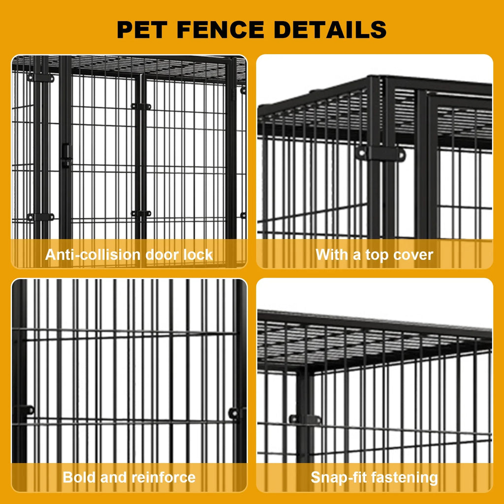 WizePet 48-Inch Heavy-Duty Wire Dog Crate | Easy Assembly Pet Kennel Cage