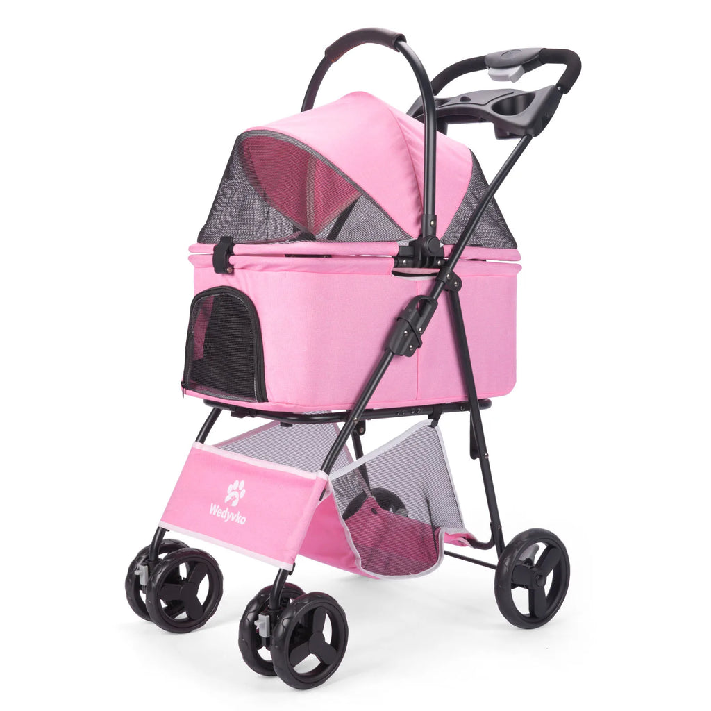 3-in-1 Foldable Pet Stroller with Detachable Carrier – All-Terrain, Waterproof