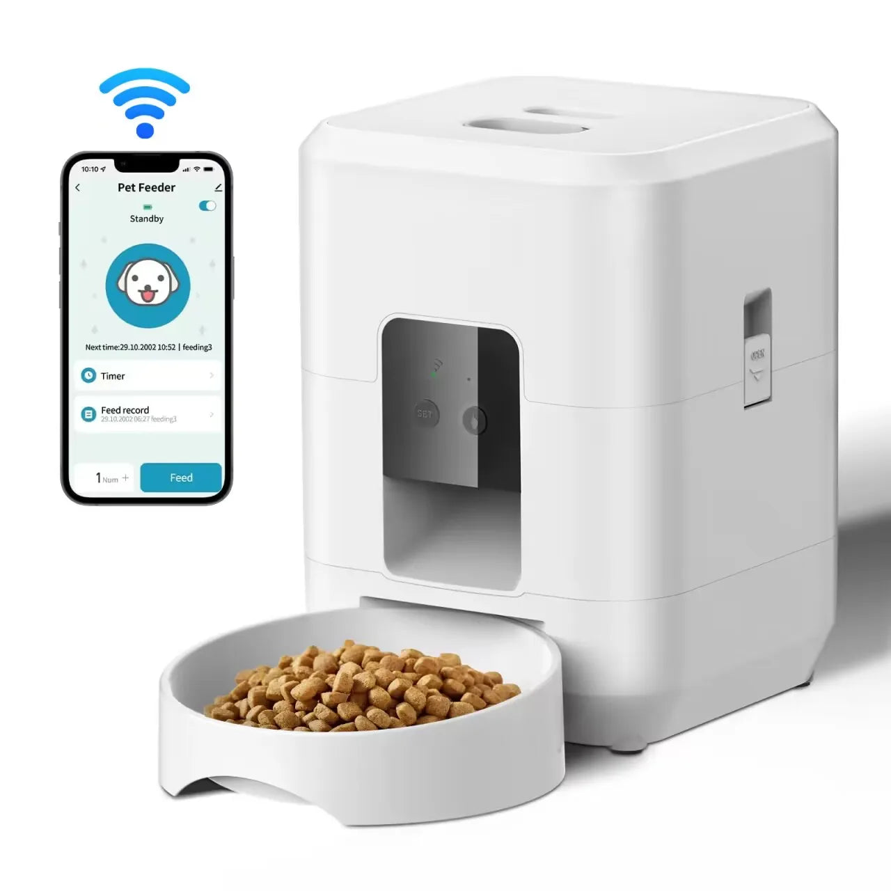 WizePet Automatic Pet Feeder with Timer & LCD Display – Portion Control Pet Food Dispenser for Cats & Small Dogs