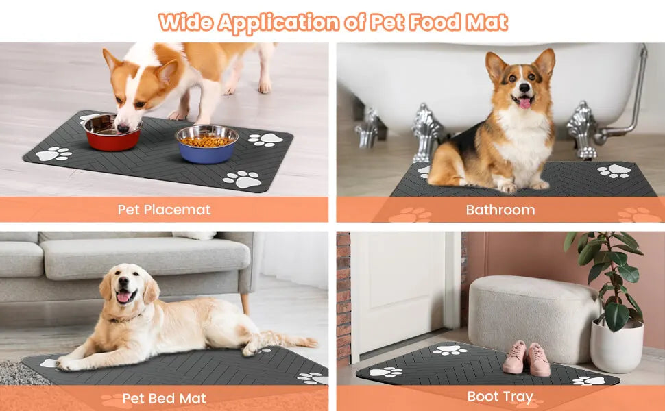 Waterproof Pet Feeding Mat – Non-Slip Absorbent Placemat for Dog & Cat Bowls
