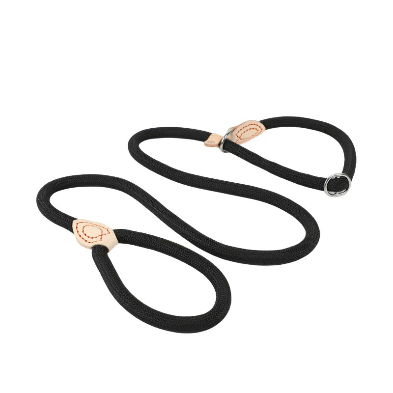 WizePet Heavy Duty Braided Slip Rope Dog Leash | Adjustable Training Lead & Collar for Medium Large Dogs