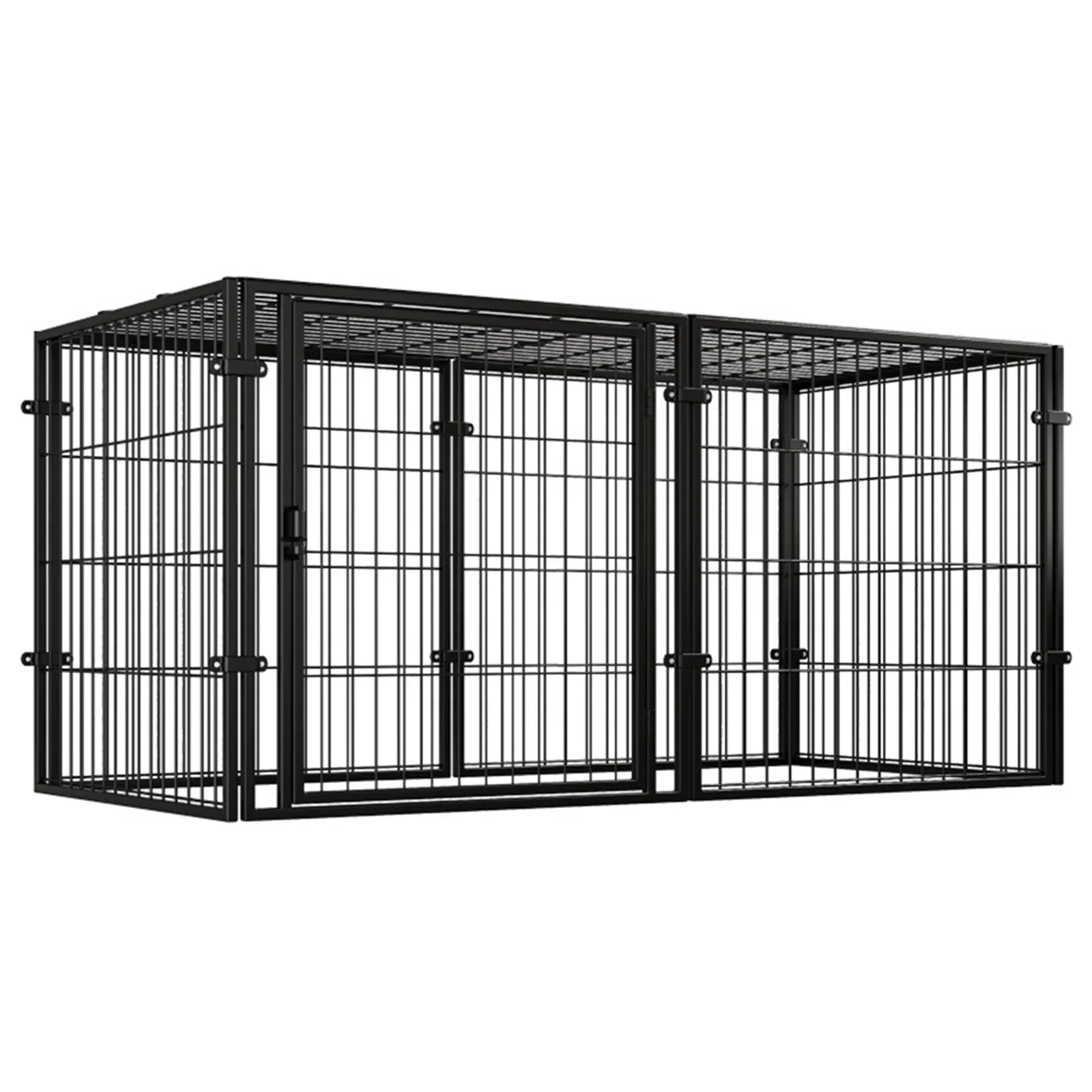 WizePet 48-Inch Heavy-Duty Wire Dog Crate | Easy Assembly Pet Kennel Cage