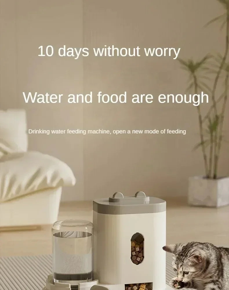 Gravity Auto Feeder & Water Fountain for Cats & Dogs – No Power Needed