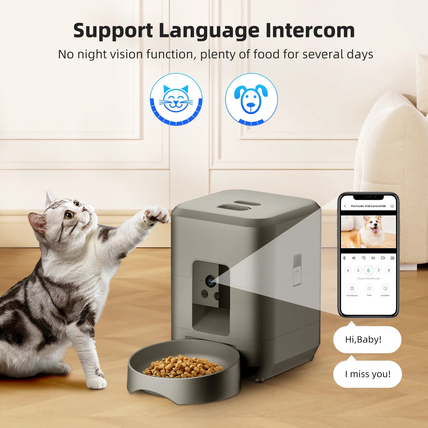 2L WiFi Pet Feeder with HD Camera – Smart Cat & Dog Food Dispenser