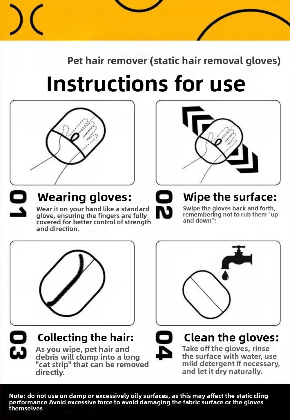 Pet Hair Removal Kit – Lint Roller, Static Brush & Grooming Gloves for Cats & Dogs