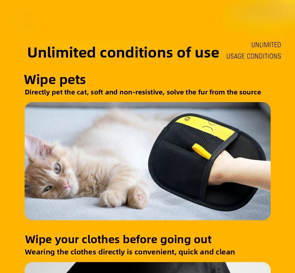 Pet Hair Removal Kit – Lint Roller, Static Brush & Grooming Gloves for Cats & Dogs