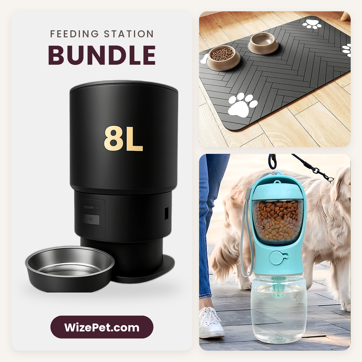 WizePet Complete Feeding Station Bundle
